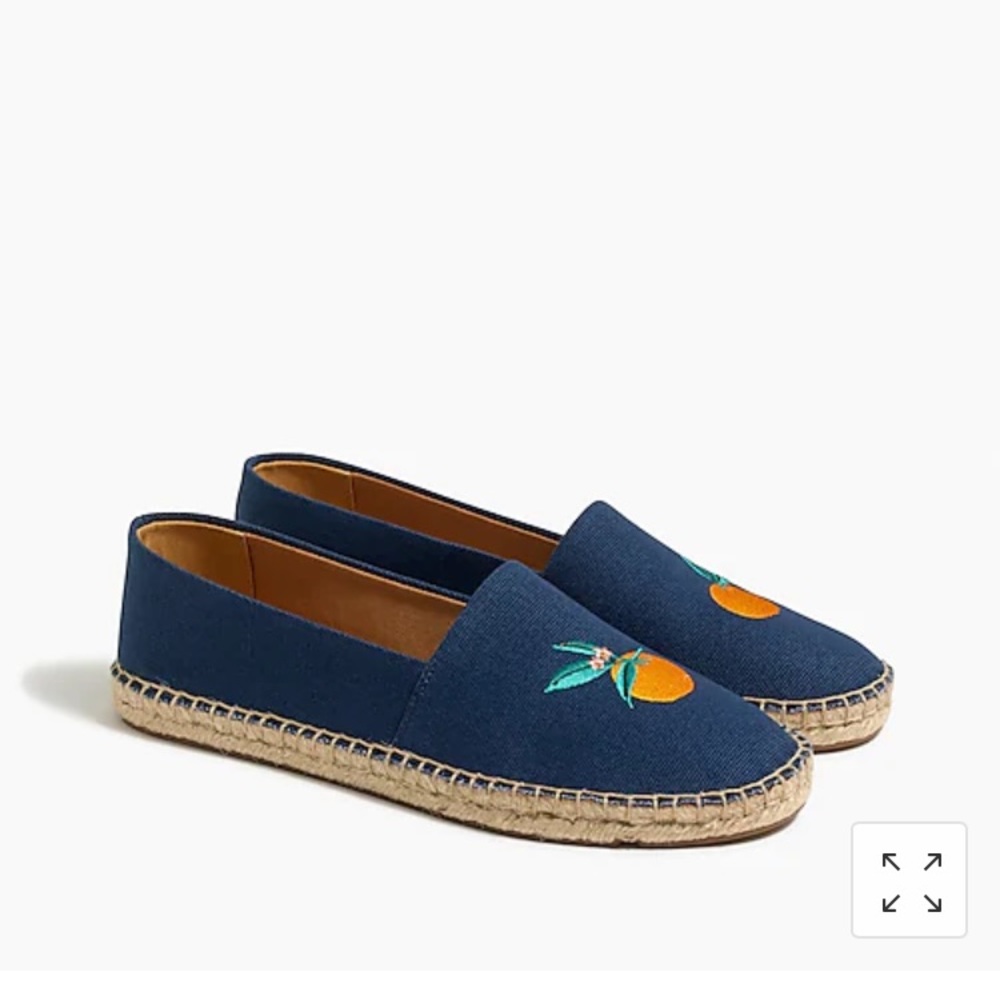 J. Crew espadrilles with embroidered oranges - slip on 🍊🍊🍊🍊